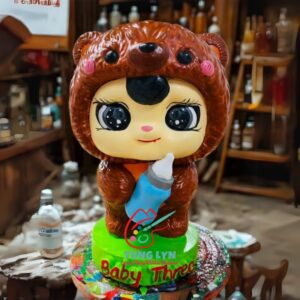Tô Tượng Baby Three Ôm Bình Sữa - Màu Nâu