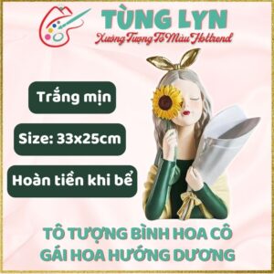 Tô Tượng Bình Hoa Cô Gái Hoa Hướng Dương