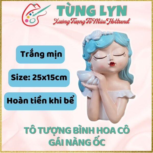 Tô Tượng Bình Hoa Cô Gái Nàng Ốc