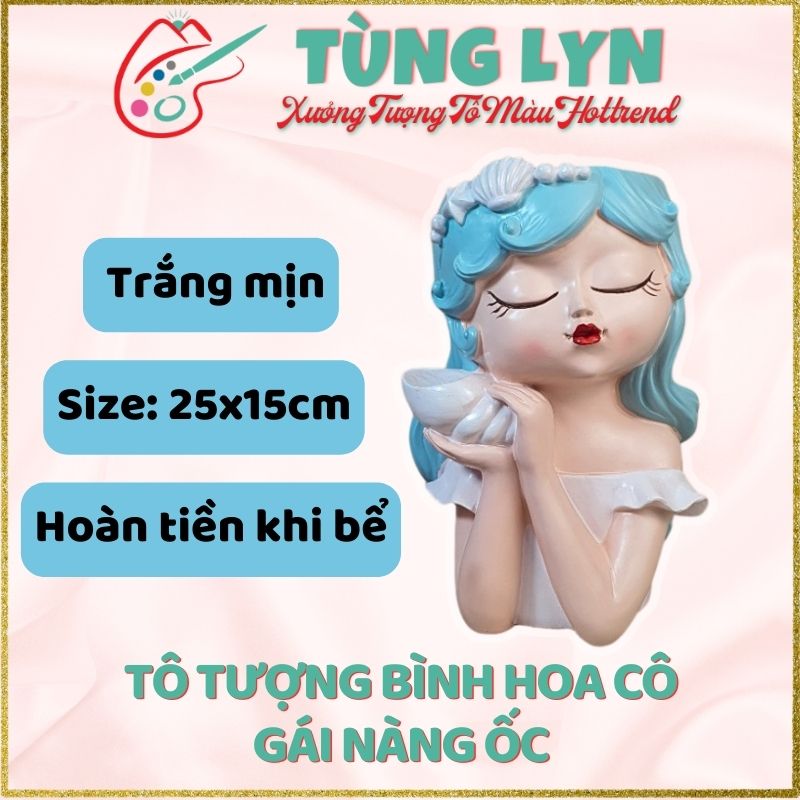 Tô Tượng Bình Hoa Cô Gái Nàng Ốc