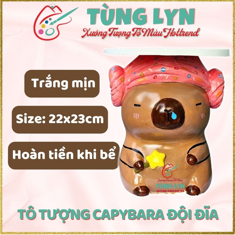 Tô Tượng Capybara Đội Dĩa