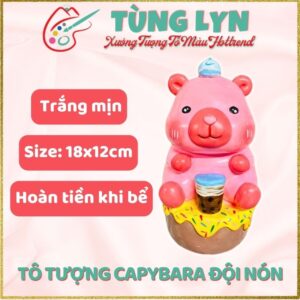 Tô Tượng Capybara Đội Nón
