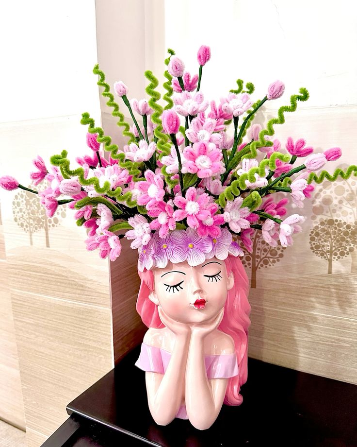 Tô Tượng Bình Hoa Cô Gái Chống Cằm 2 Tay Đẹp